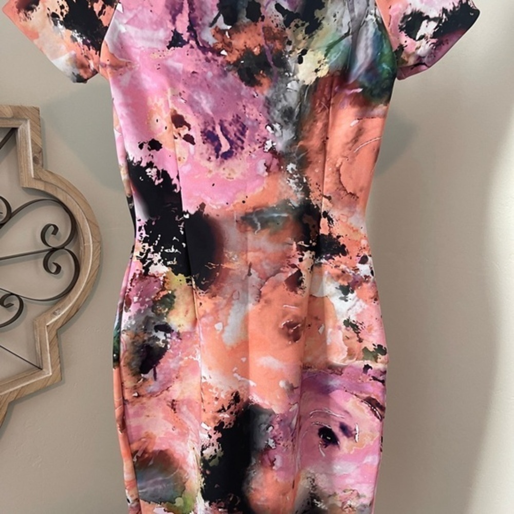 Chiara Boni La Petite Robe Size 2 Watercolor Abstract Sleeveless Dress 38 EUC - Picture 2 of 14